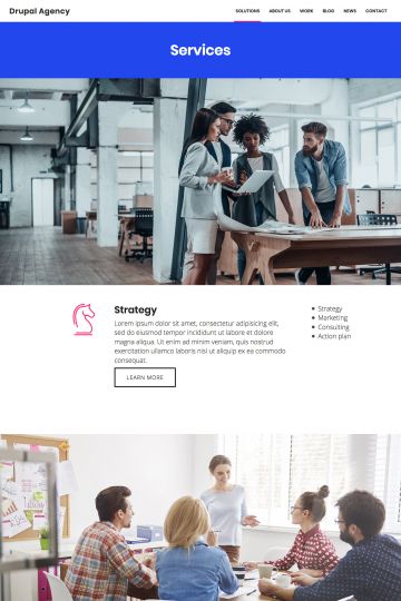 Drupal Agency Drupal Theme Homepage with Image