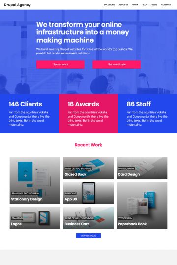 Drupal Agency Drupal Theme Homepage with Carousel